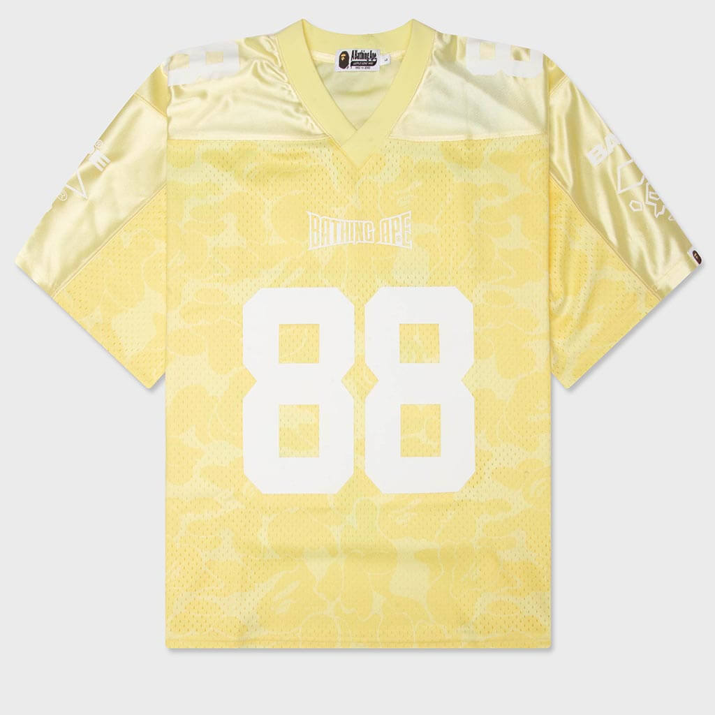 Solid Camo Multi Logo Relaxed Fit Football Jersey Tee - Yellow