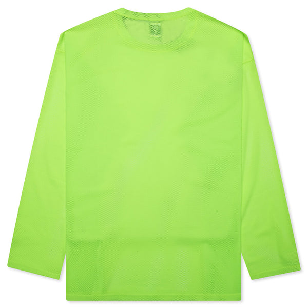 Crew Neck S/S Shirt Knit Mesh - Neon Green