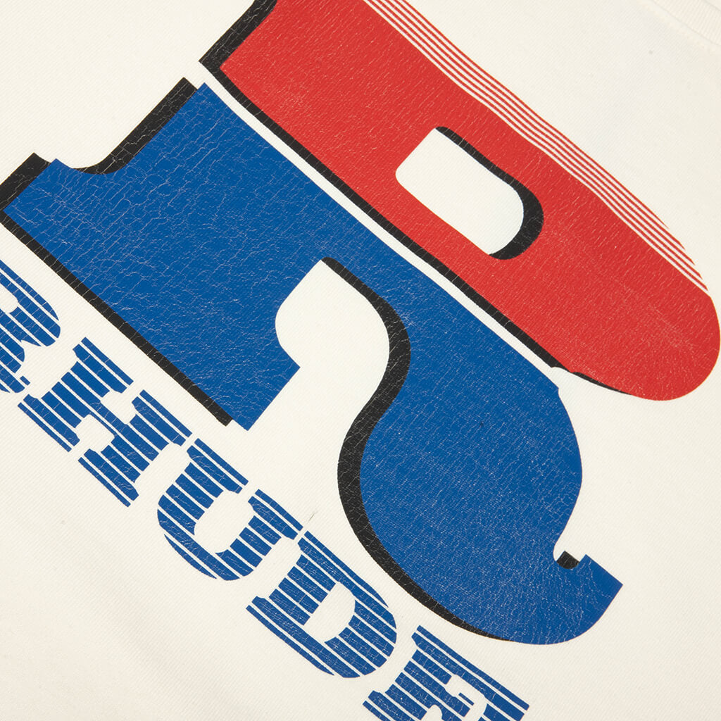 Split Petrol Logo L/S Tee - Vintage White/Red/Blue – Feature