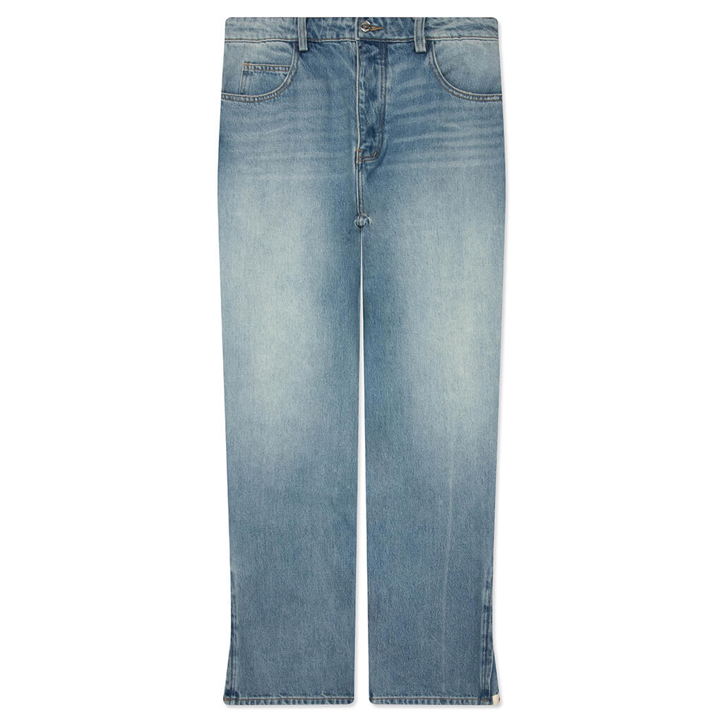 Split Seam Straight Leg Jean - Light Indigo Wash – Feature
