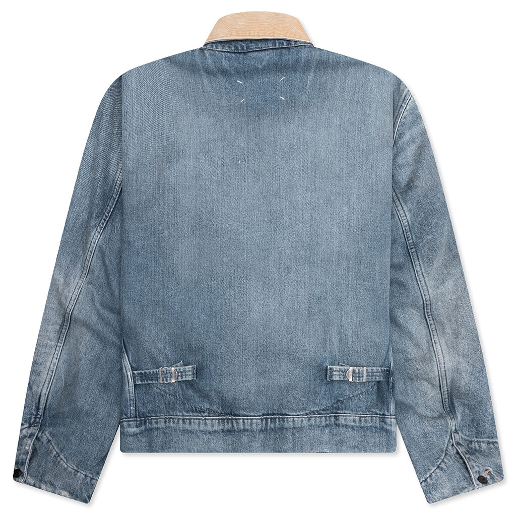 Denim Jacket with Corduroy Collar - Light Blue – Feature