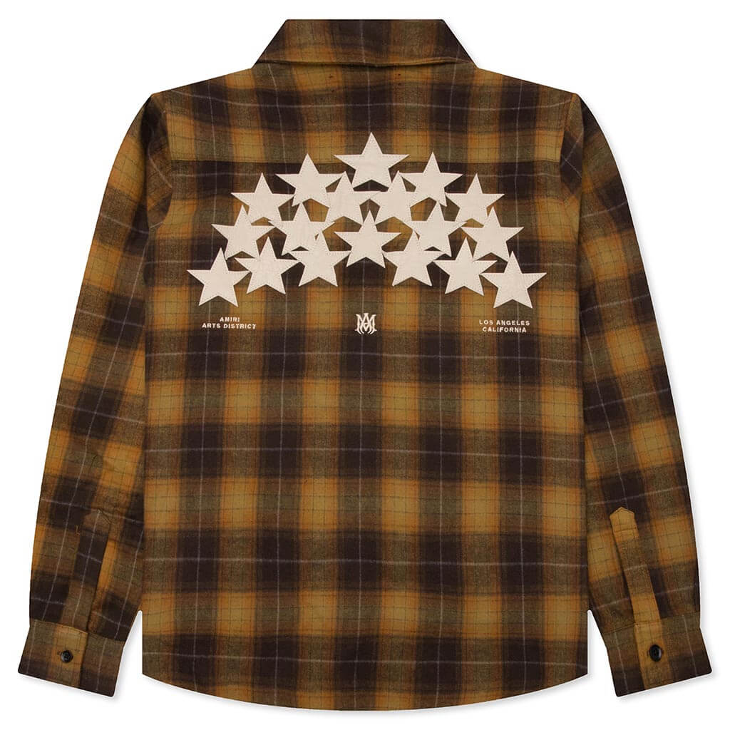 Amiri Stars Plaid Flannel - Chai Tea - Amiri Shirt – Feature