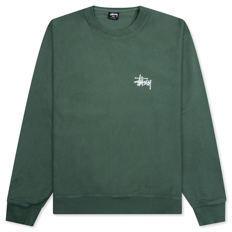 Basic Stussy Pigment Dyed Crew - Forest – Feature