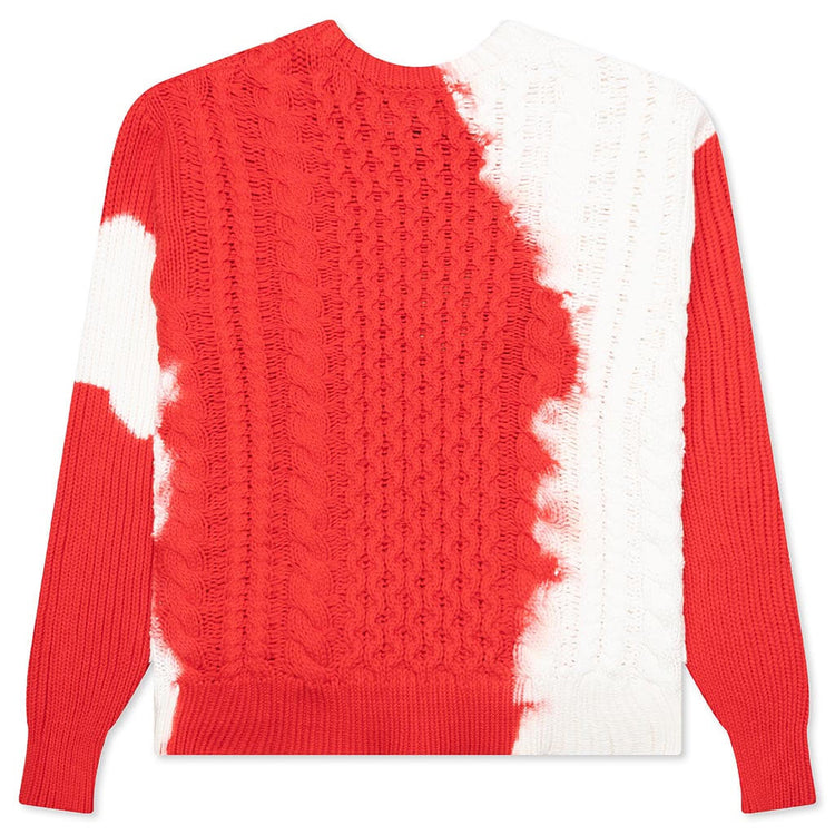 Stussy Tie Dye Fisherman Sweater - Red – Feature