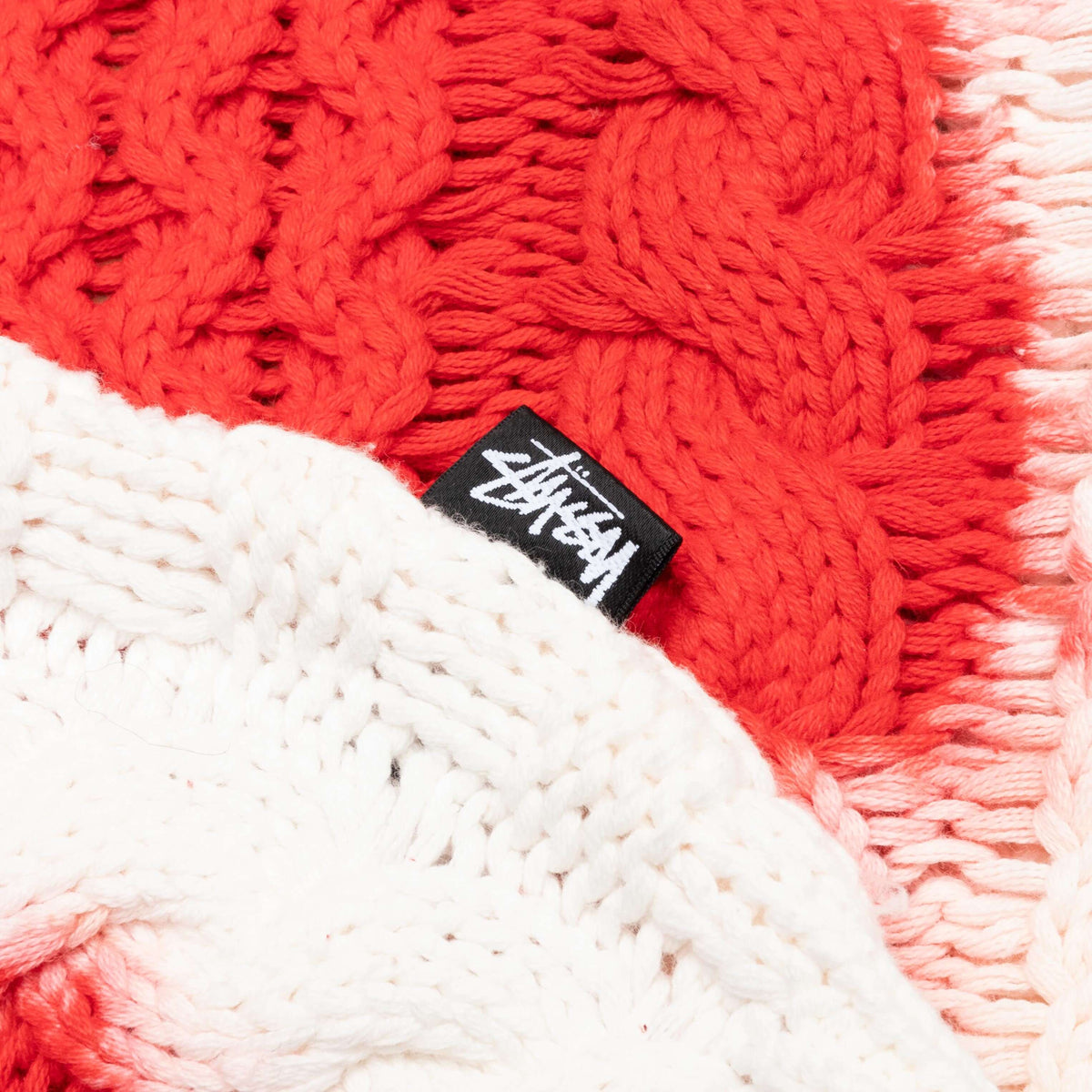 Stussy Tie Dye Fisherman Sweater - Red – Feature