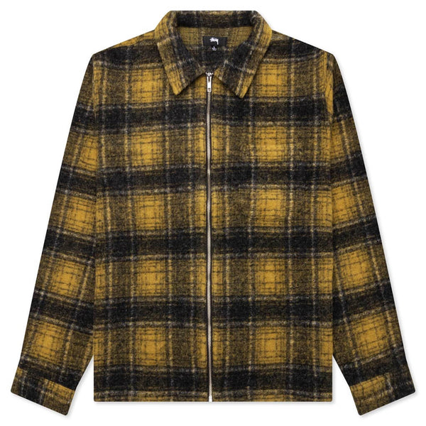 Wool Plaid Zip Shirt - Yellow – Feature