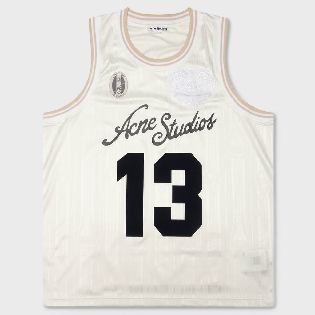 Sports Jersey Tank Top - White
