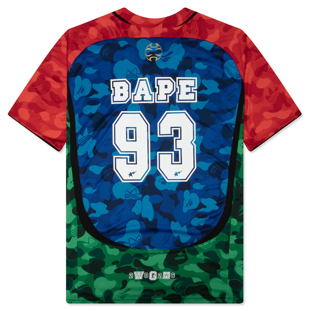 adidas Originals x BAPE Teamgeist Hockey Tee - Blue/Red/Green