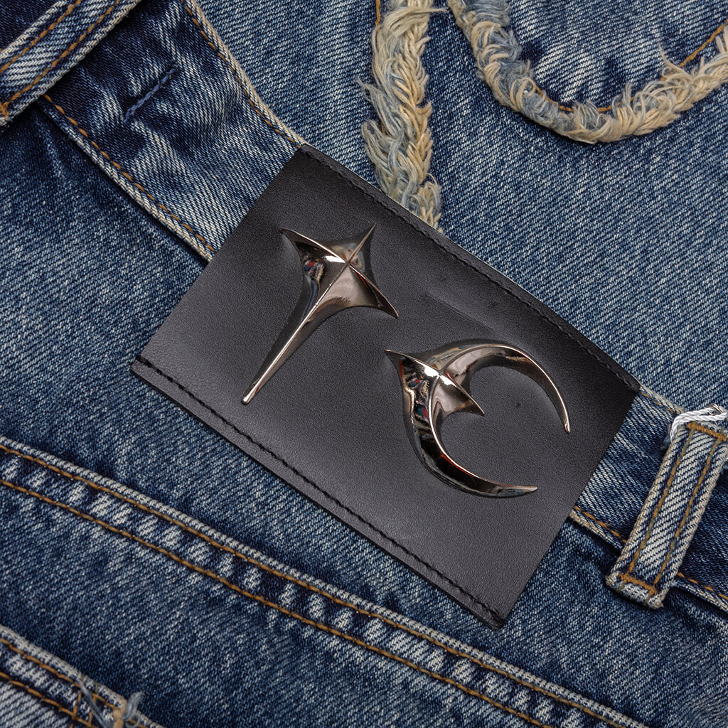 Tribal Denim Pants - Blue – Feature