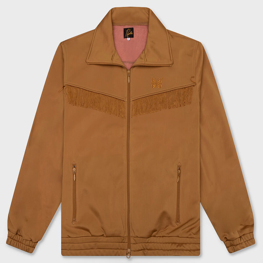 Tricot Jersey Fringe Track Jacket - Gold