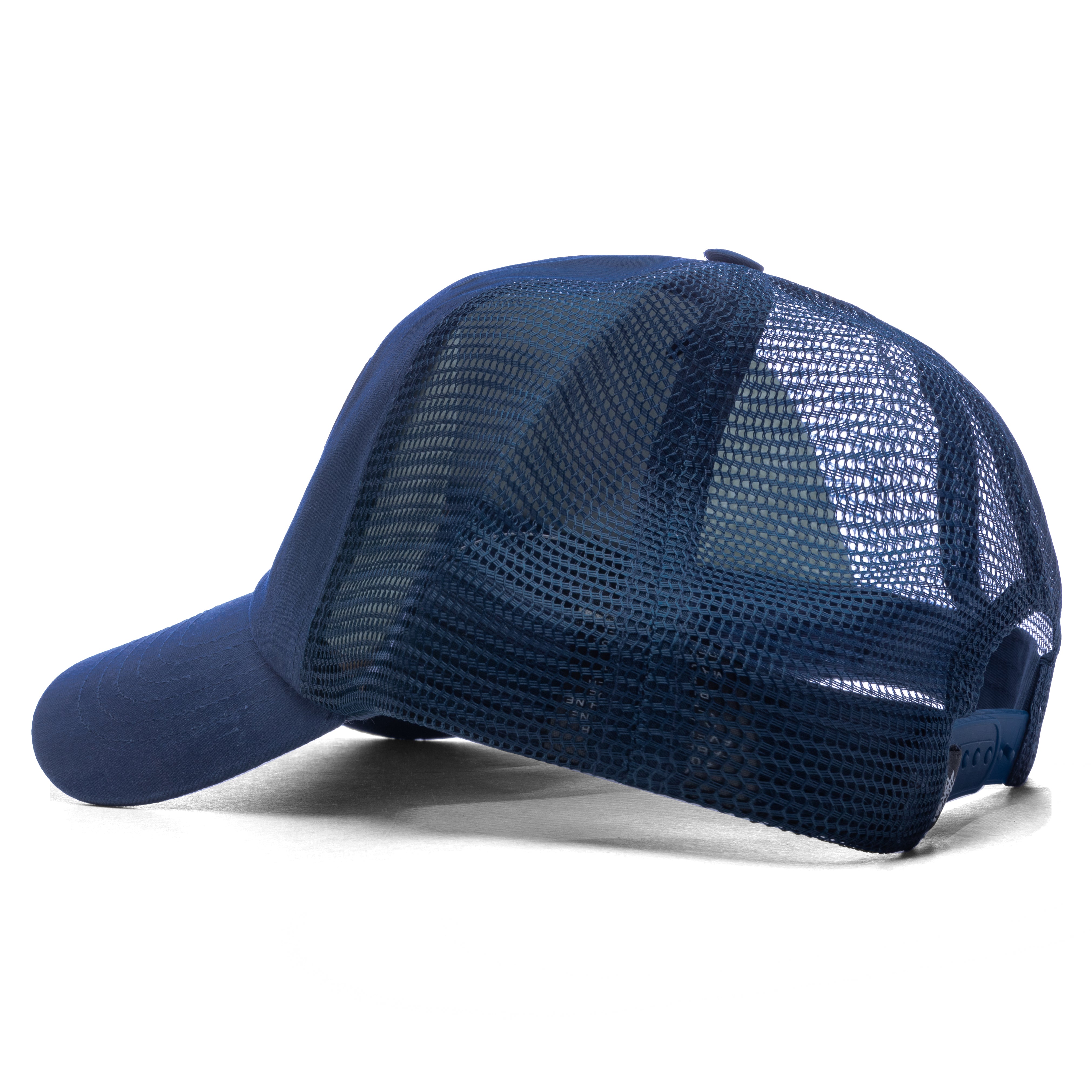 Waxed Cursive Stitched Trucker Snapback - Navy – Feature