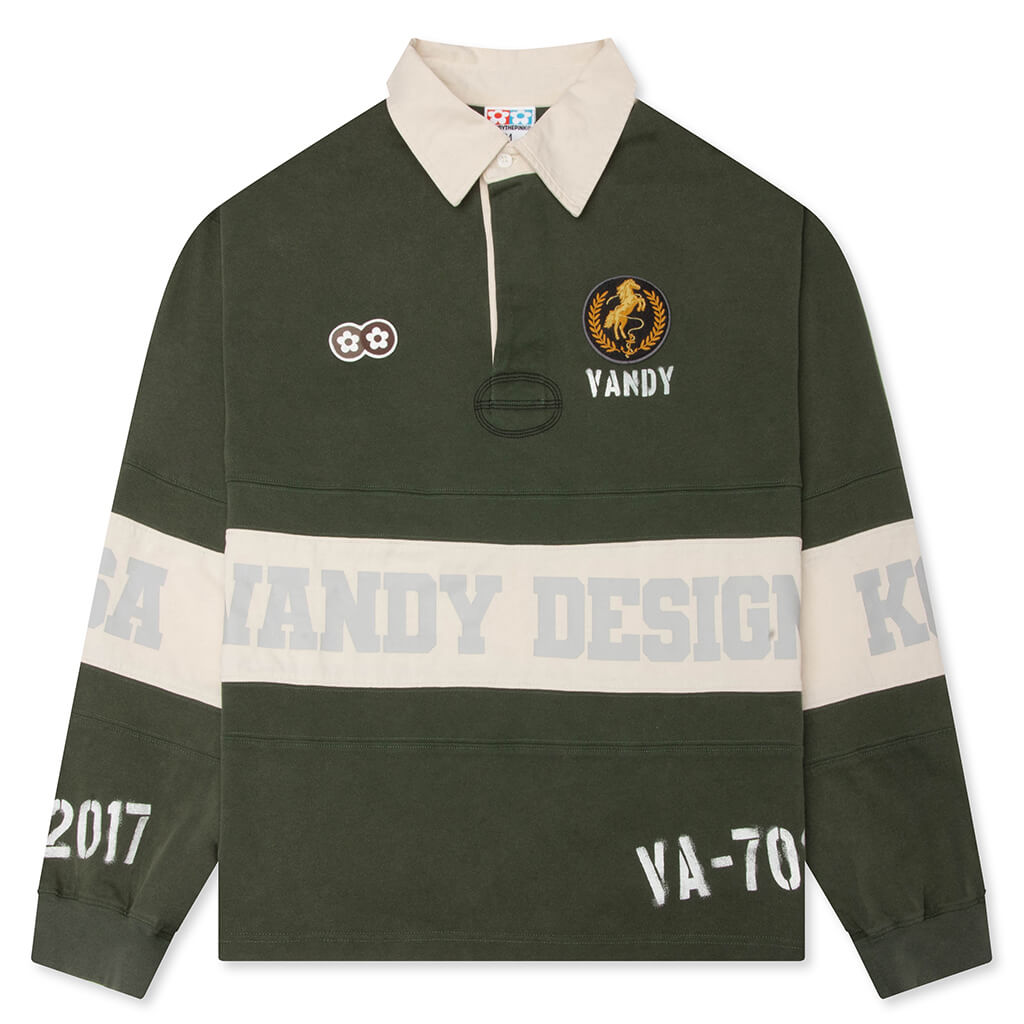 Vintage Washed L/S Rugby - Green – Feature