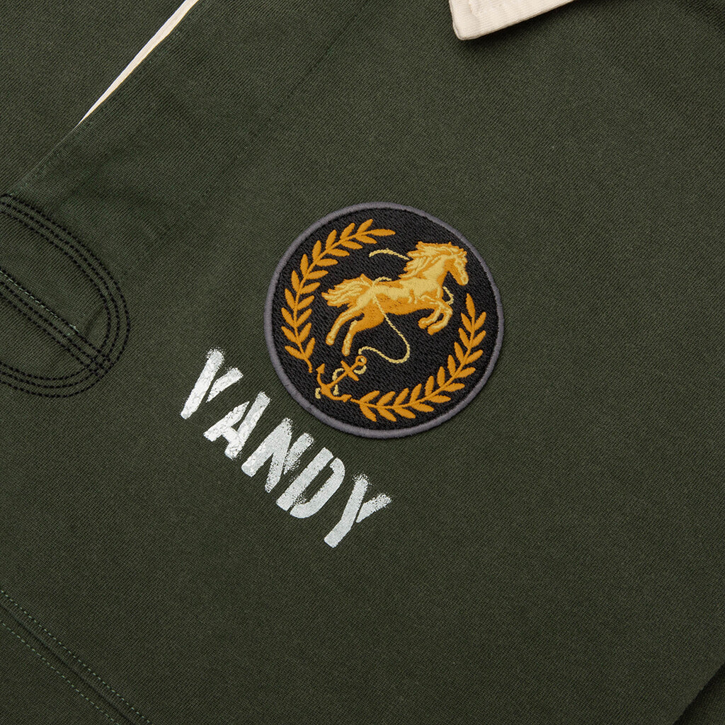 Vintage Washed L/S Rugby - Green – Feature