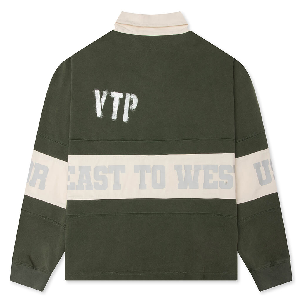 Vintage Washed L/S Rugby - Green – Feature