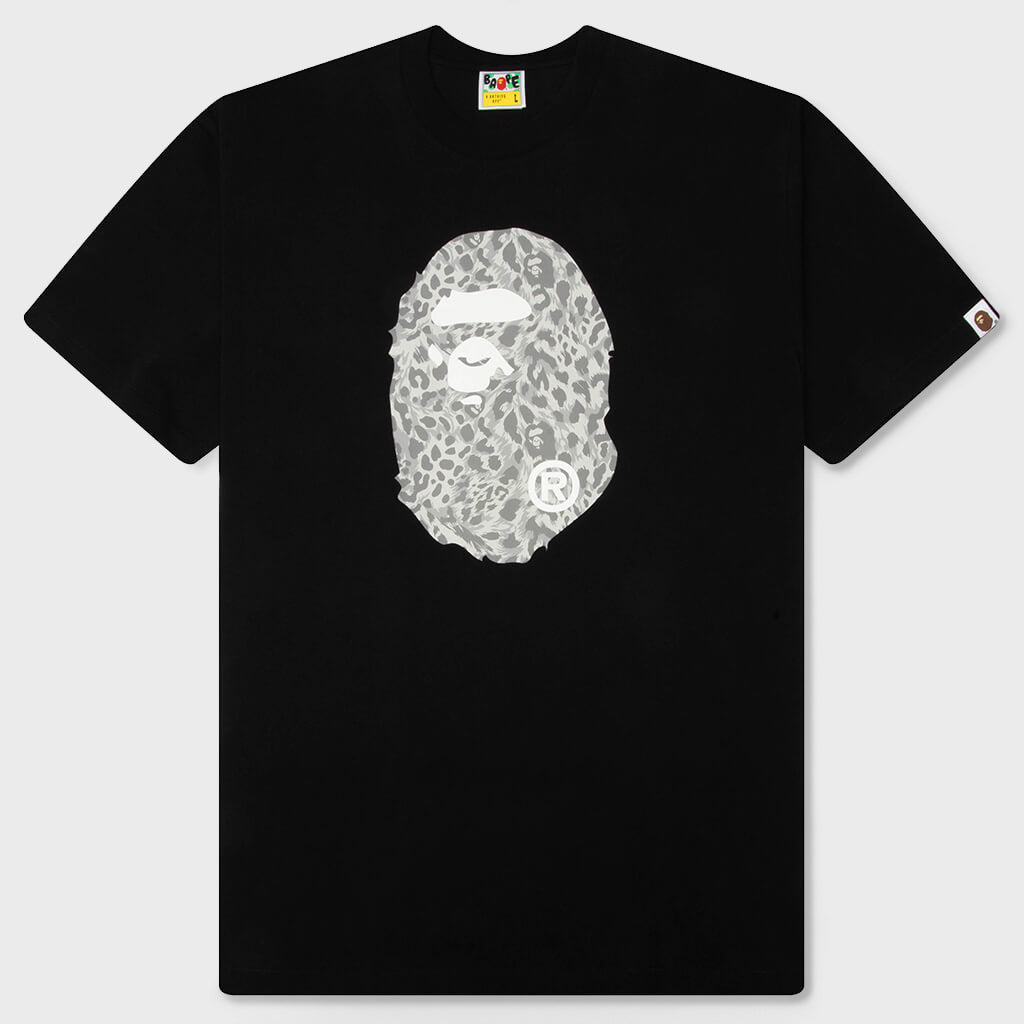 Wild Leopard Pattern Ape Head Relaxed Fit Tee - Black