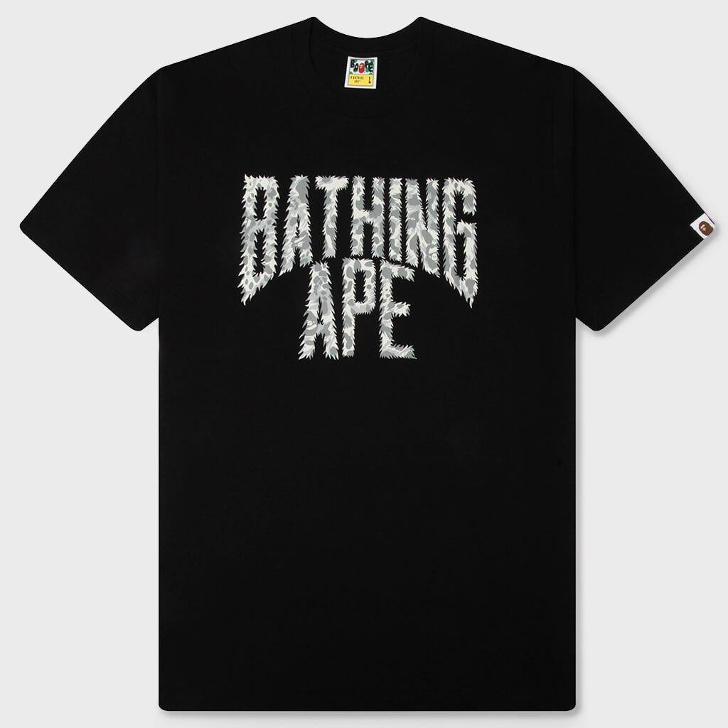 Wild Leopard Pattern NYC Logo Tee - Black/Gray