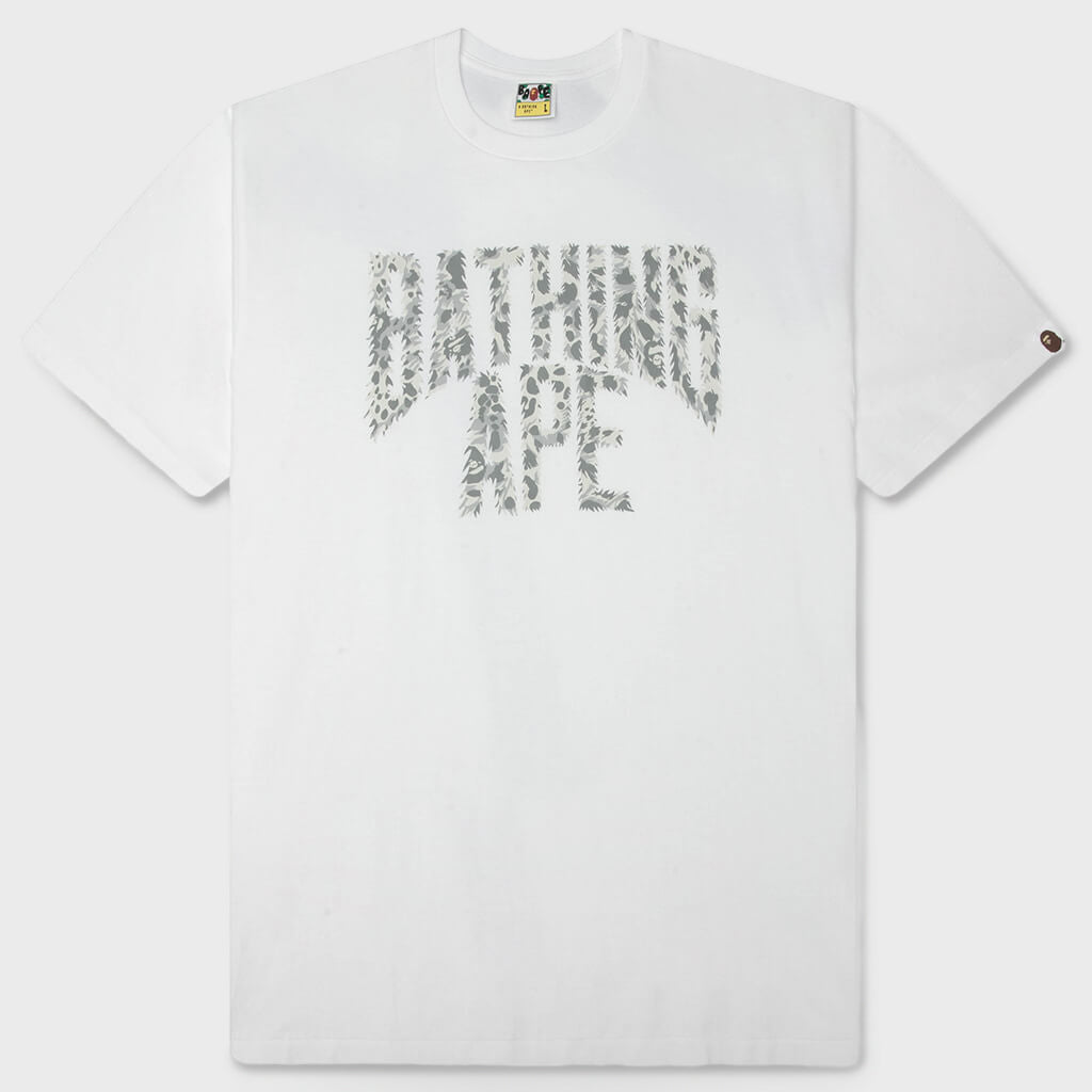Wild Leopard Pattern NYC Logo Tee - White/Gray