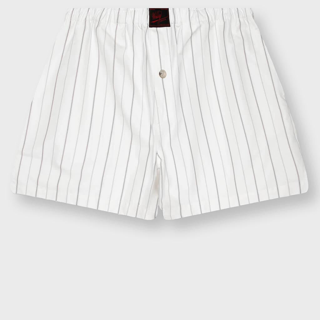 Willy Woven Boxer - White/Black Stripe