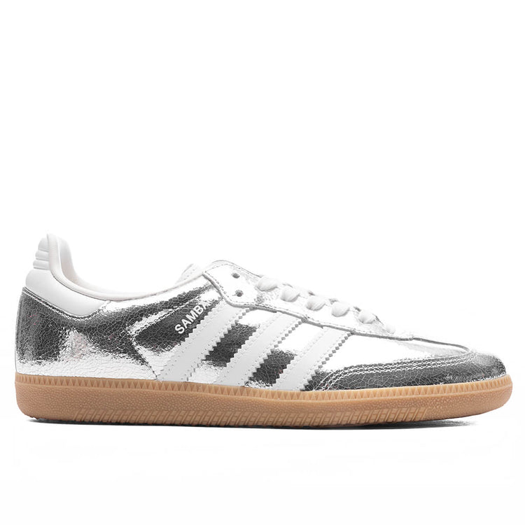 Women's Samba OG - Silver Metallic/Cloud White/Core White Feature Women's Samba OG - Silver Metallic/Cloud White/Core White Feature