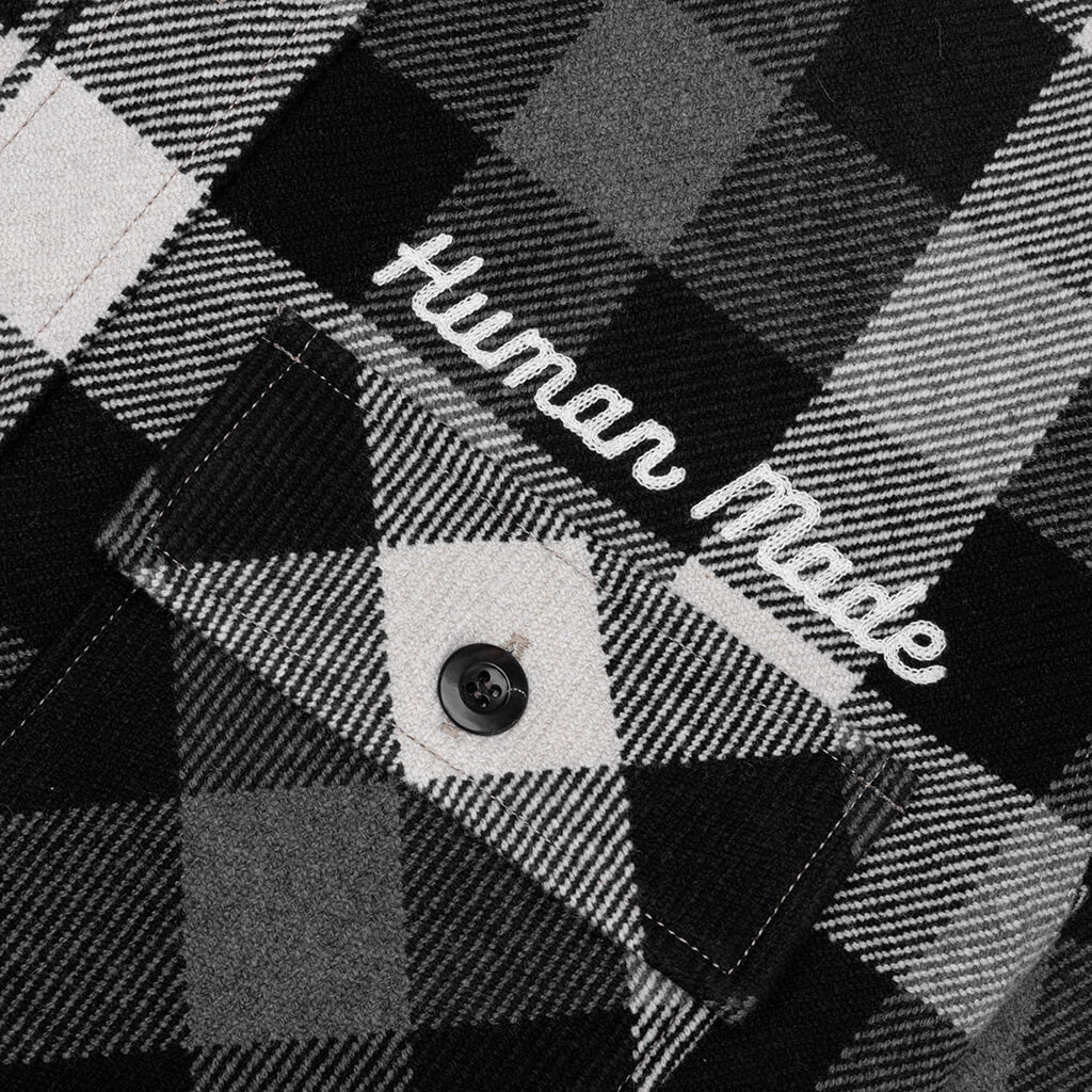 Wool Check Shirt Jacket - Black – Feature