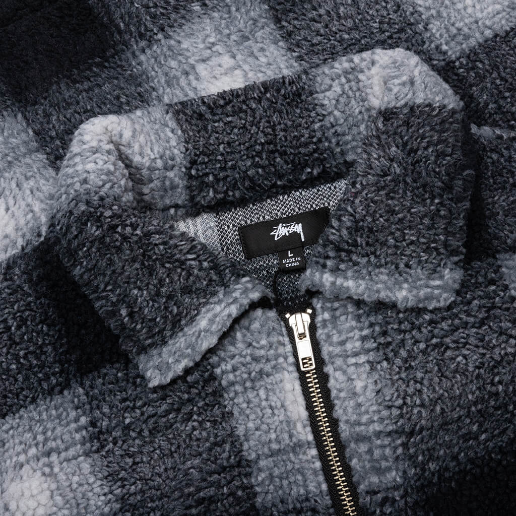 Zip Sherpa Shadow Plaid - Black – Feature
