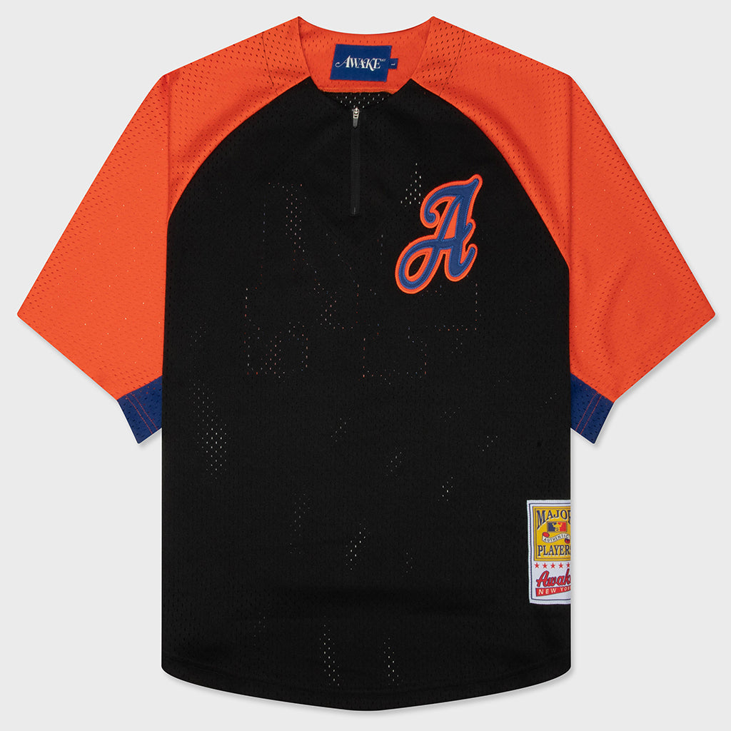 Zip Baseball Practice Jersey - Black