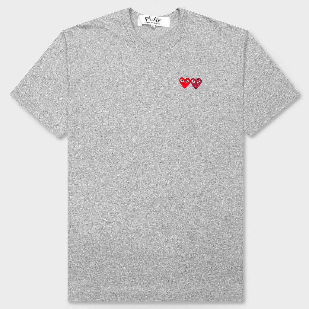 Double Hearts T-Shirt - Grey