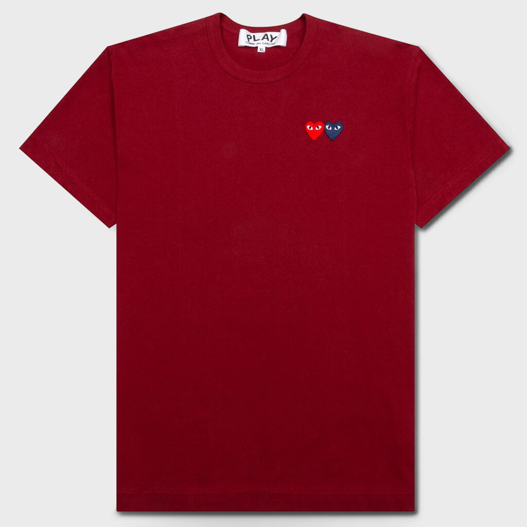 Double Hearts T-Shirt - Maroon