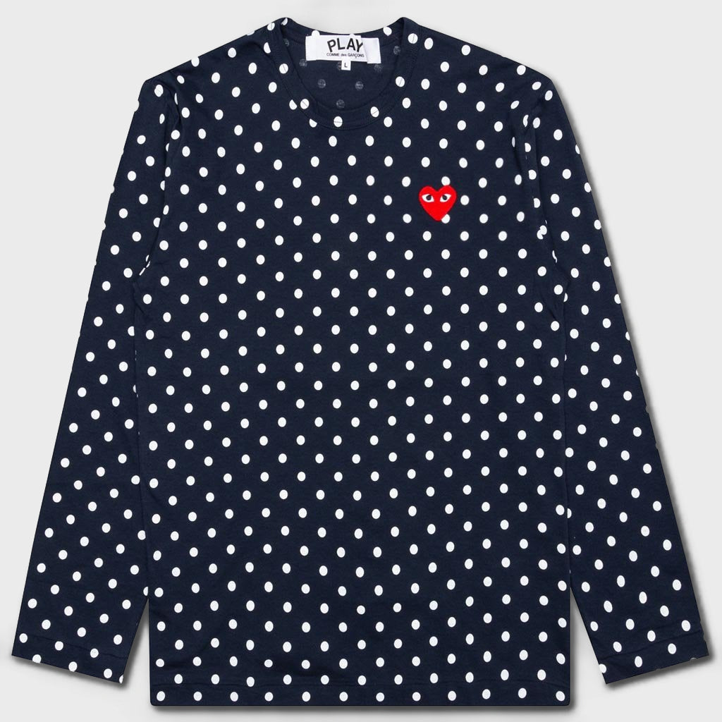 Women's Polka Dot L/S T-Shirt - Navy