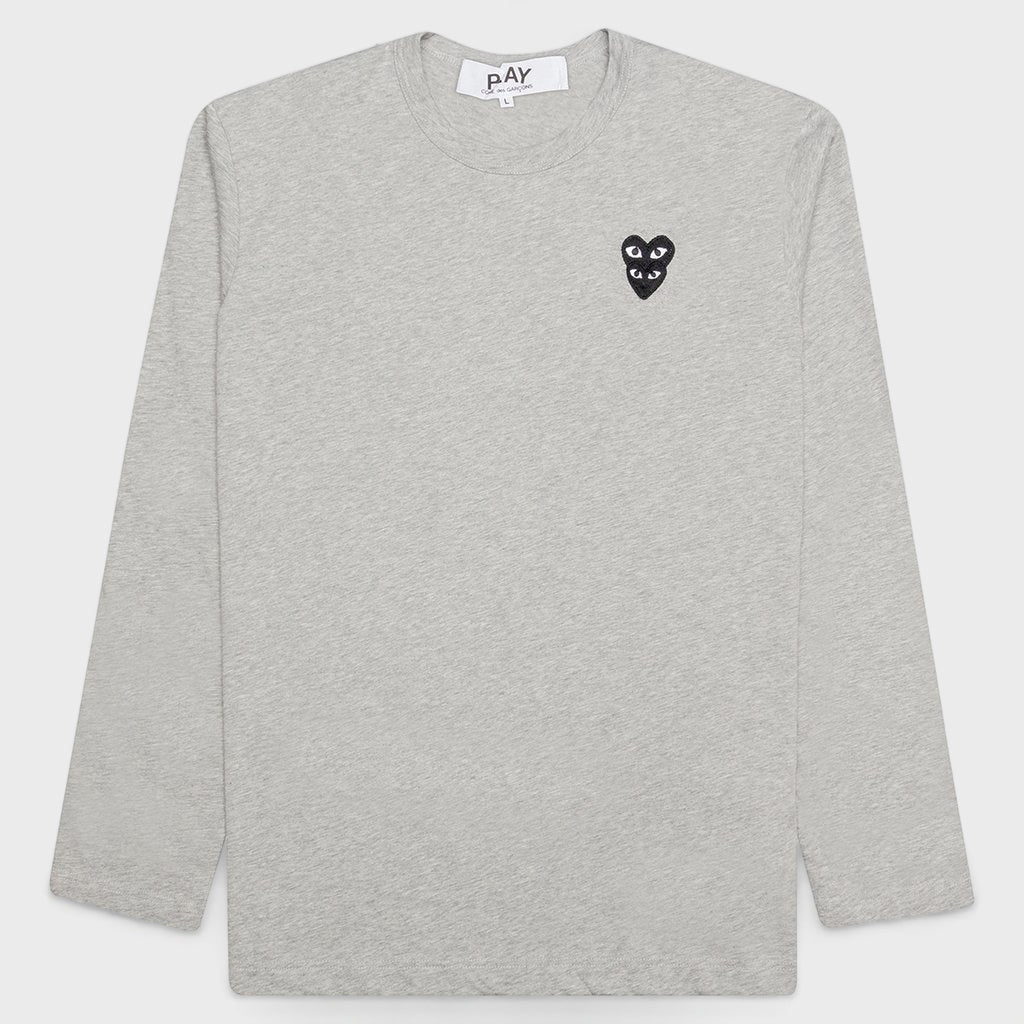 Stacked Heart L/S T-Shirt - Grey