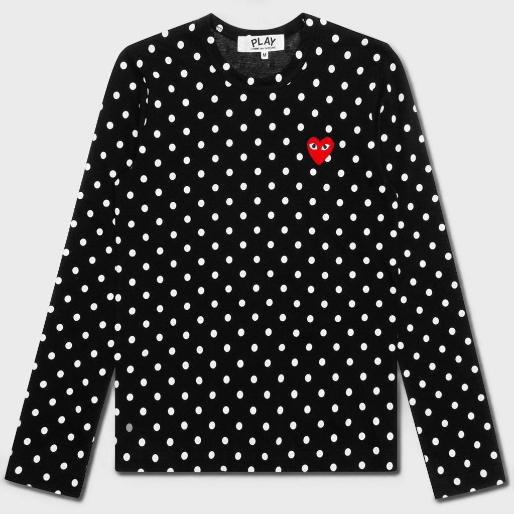 Women's Polka Dot L/S T-Shirt - Black