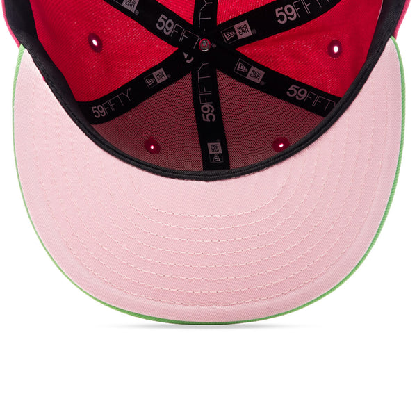 Los Angeles Dodgers New Era Ebbets Field Pink Undervisor 59FIFTY Fitted Hat  - Cream/Black