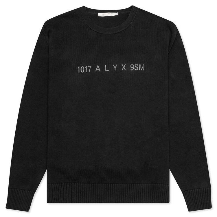 Treated Logo Crewneck Sweater - Black – Feature