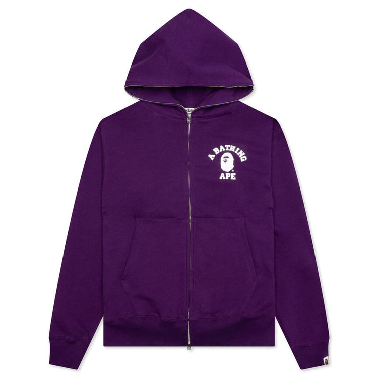 College Relaxed Fit Full Zip Hoodie - Purple – Feature