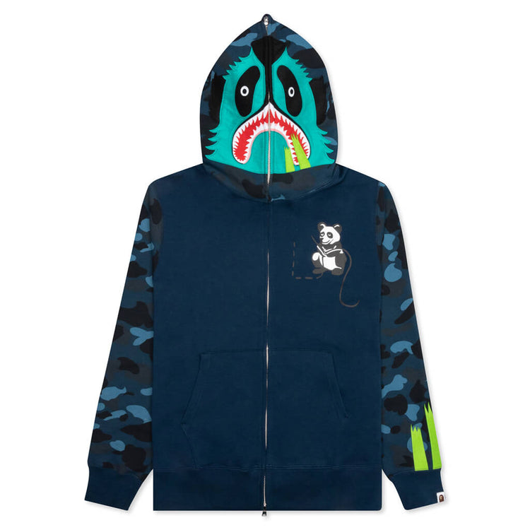 Color Camo Panda Full Zip Hoodie - Navy – Feature