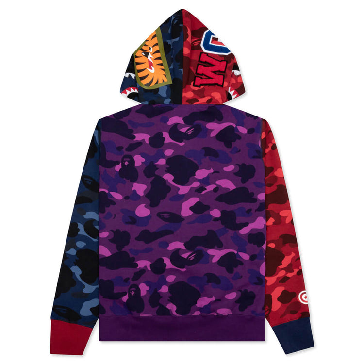 Crazy Shark Wide Fit Full Zip Double Hoodie - Multi – Feature