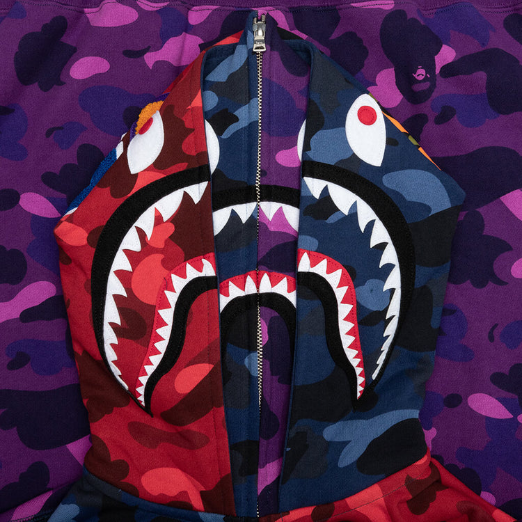 Crazy Shark Wide Fit Full Zip Double Hoodie - Multi – Feature