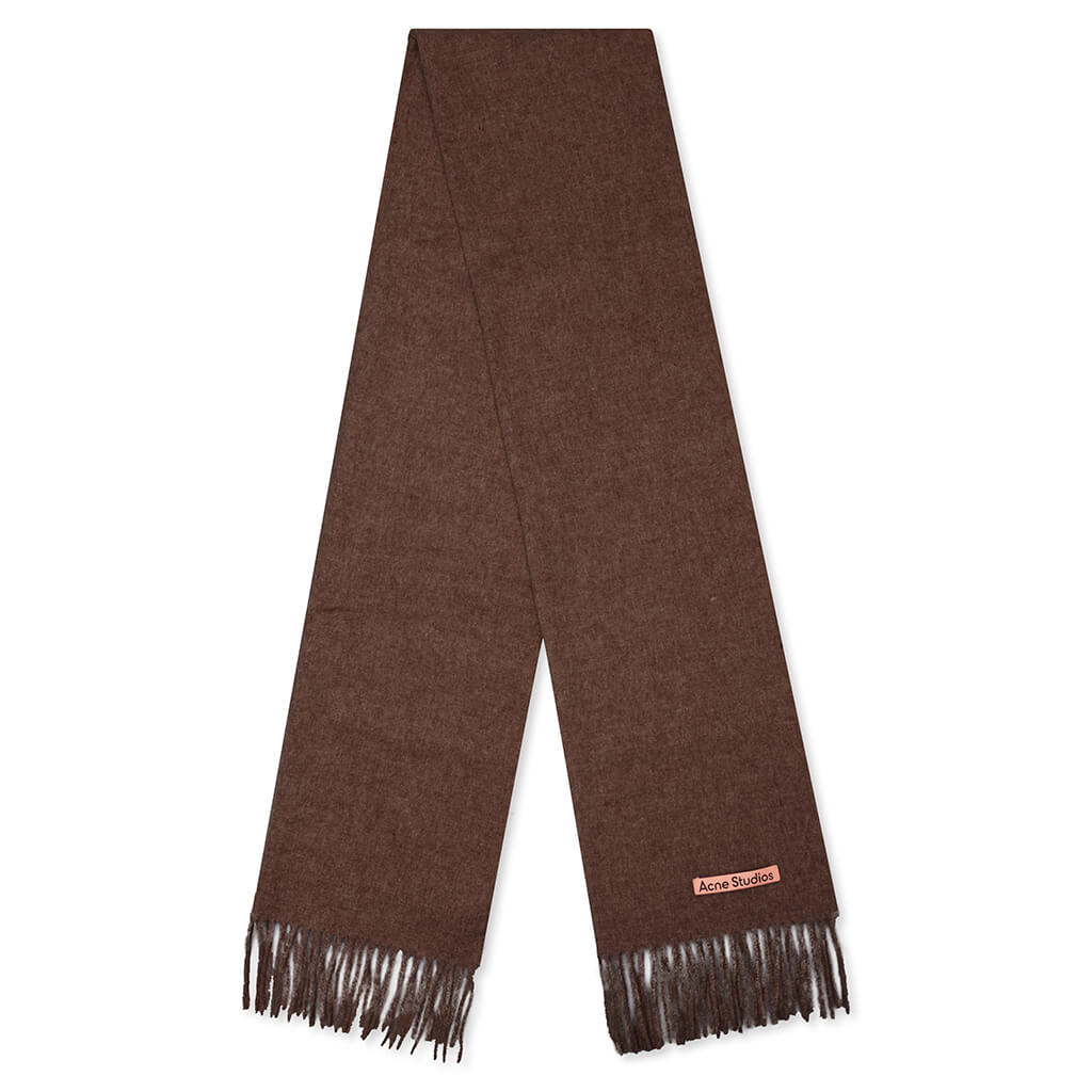 Narrow Wool Fringe Scarf - Dark Rust Melange – Feature