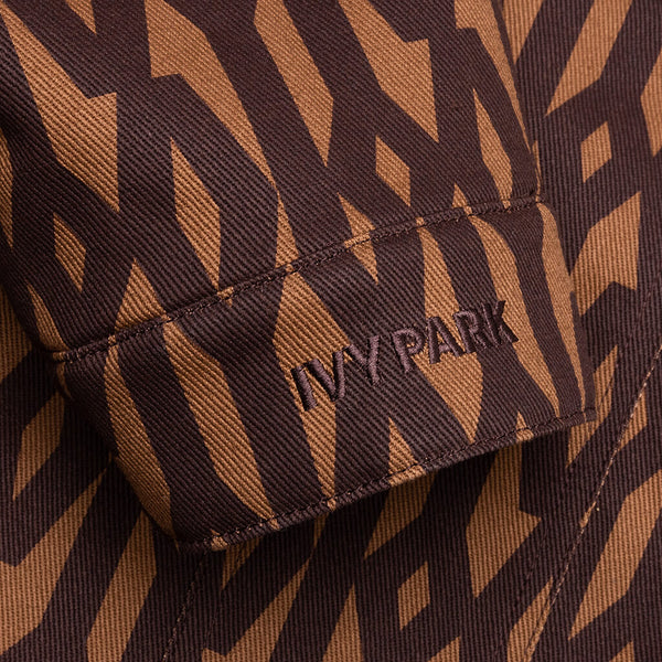 IVY PARK, Jackets & Coats, Ivy Park Brown Monogram Denim Jacket