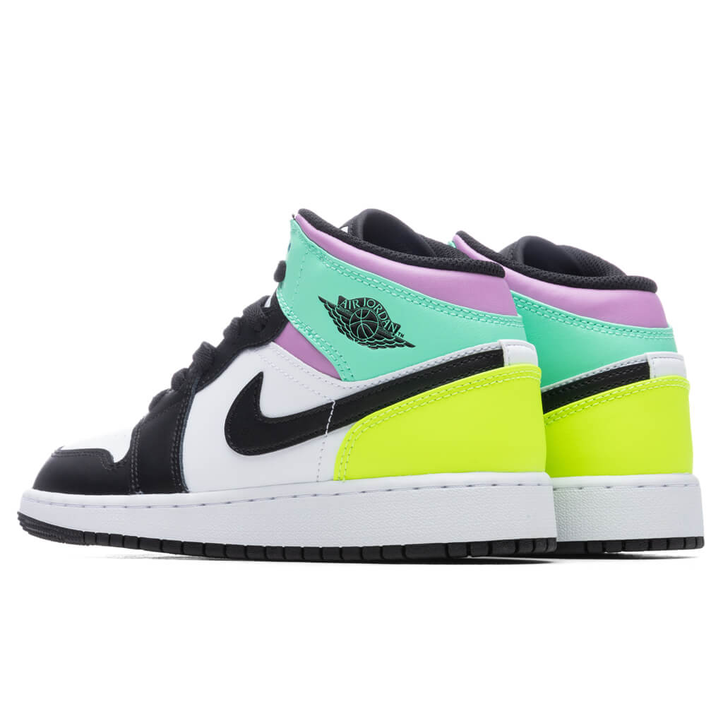 Air Jordan 1 Mid (GS) - White/Volt – Feature