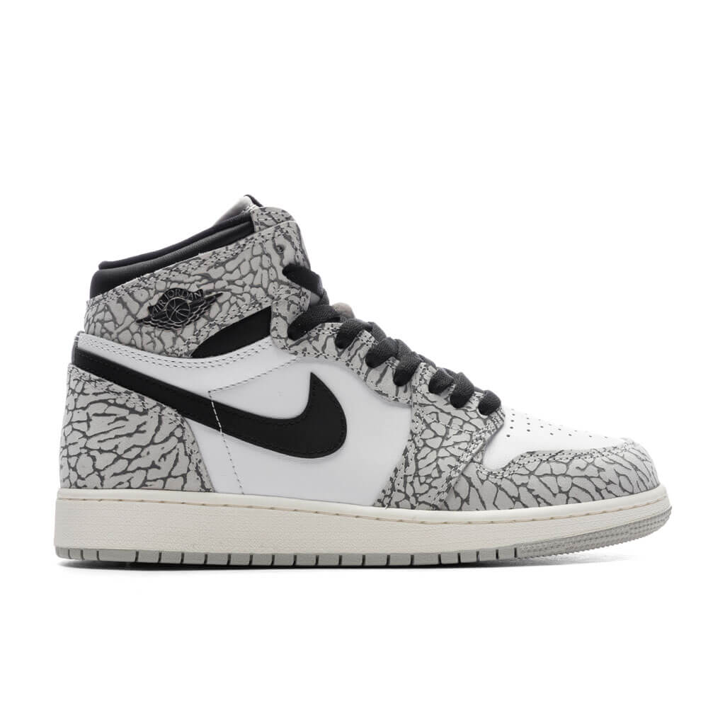 Air Jordan 1 Retro High OG (GS) - Tech Grey/Muslin/Black – Feature