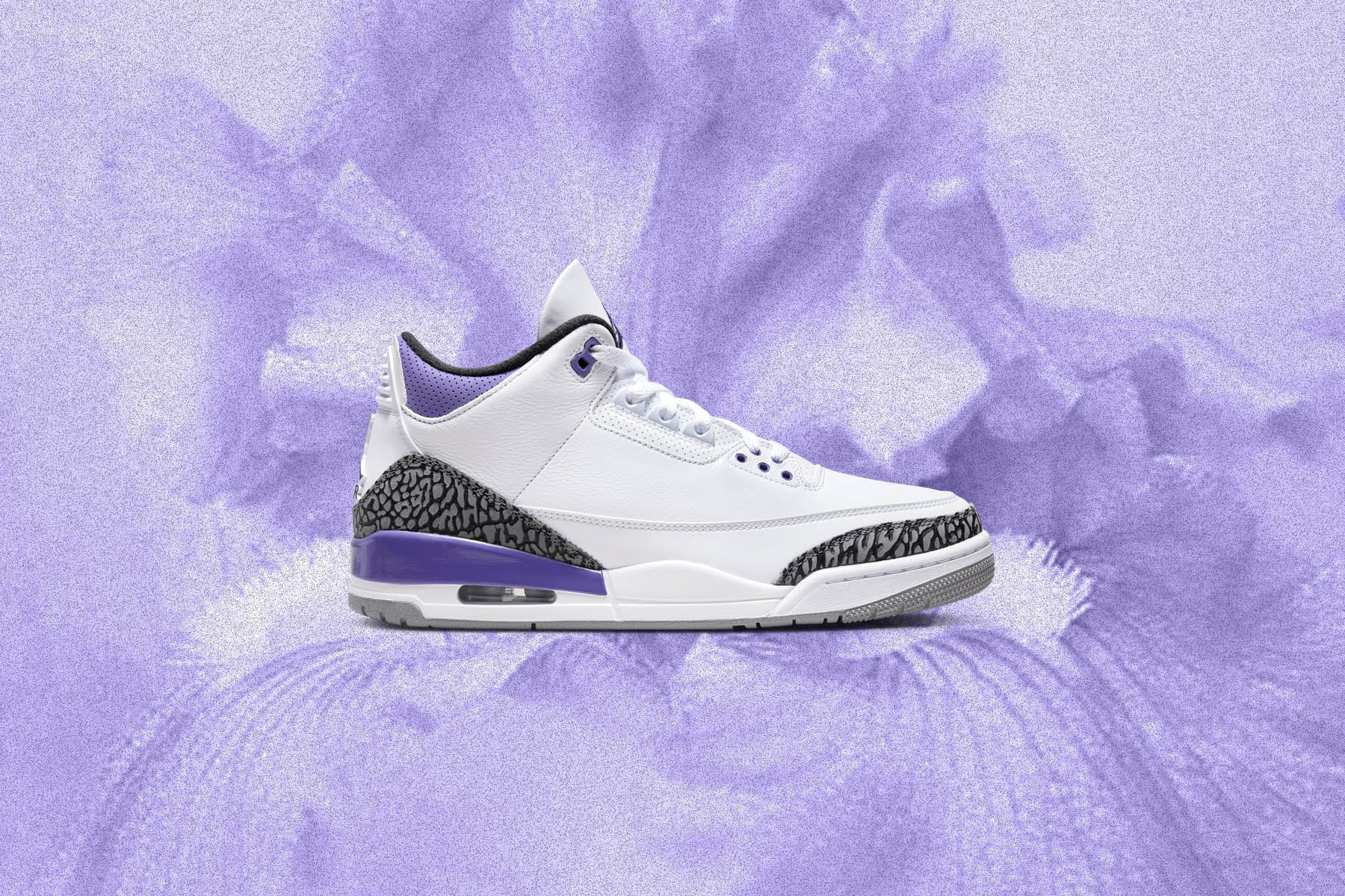 white and purple 3s