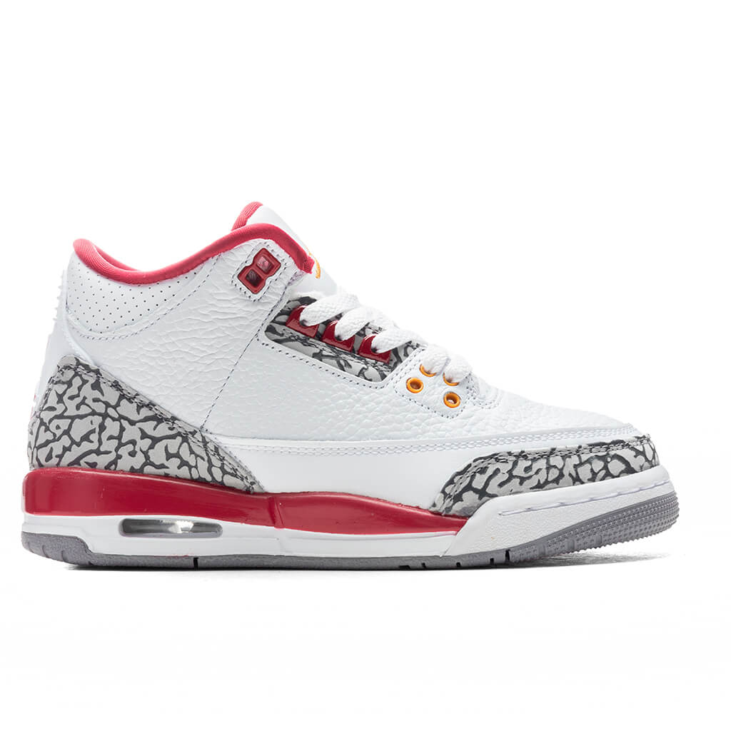 Air Jordan 3 Retro (GS) - White/Light Curry/Cardinal Red – Feature