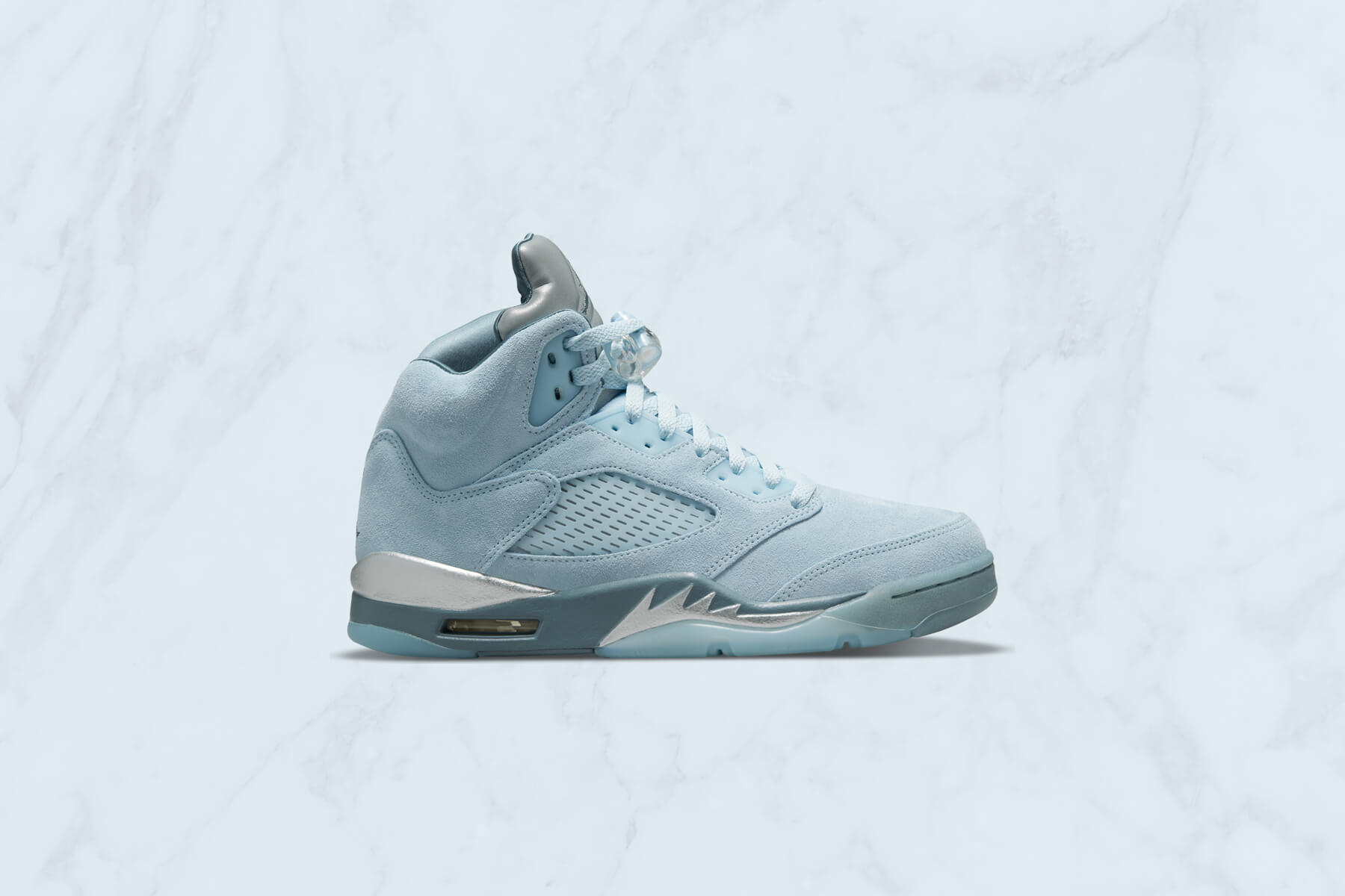 Air Jordan Women s 5 Retro Bluebird Ice Blue Graphite Feature