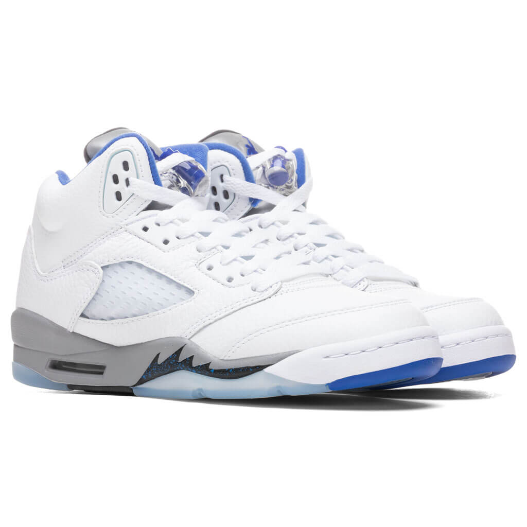 Air Jordan 5 Retro (GS) - White/Hyper Royal – Feature