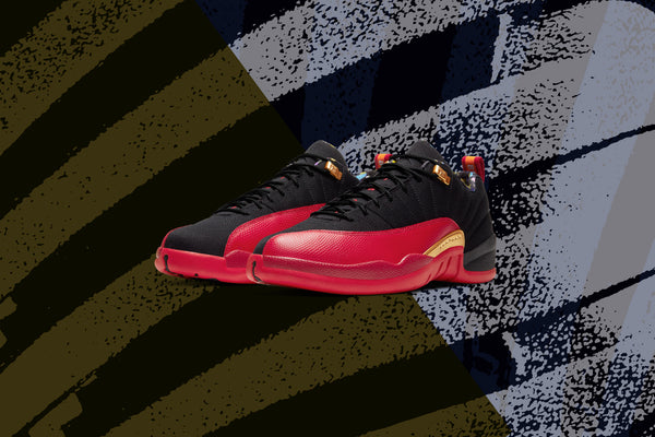 Air Jordan 12 Retro Low SE Super Bowl - Black and Varsity Red – Feature
