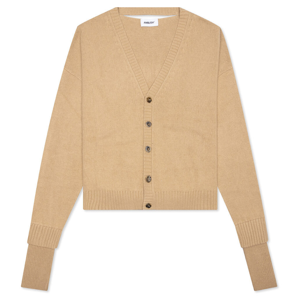 Oversized Logo Cardigan - Natural – Feature