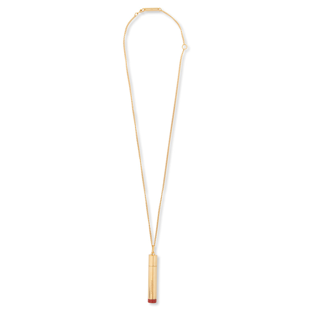 Pill Case Necklace Stone - Gold/Red – Feature