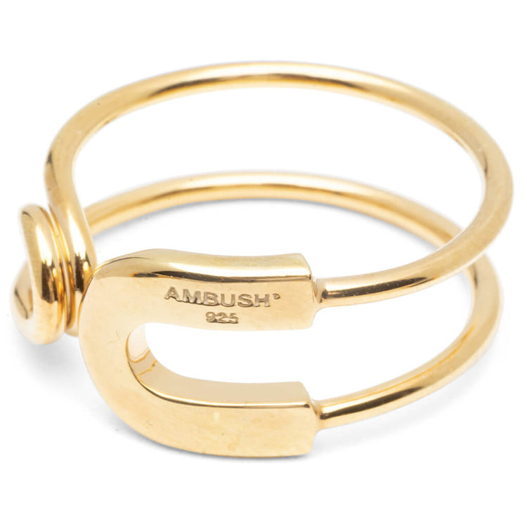 Safety Pin Ring Gold Feature