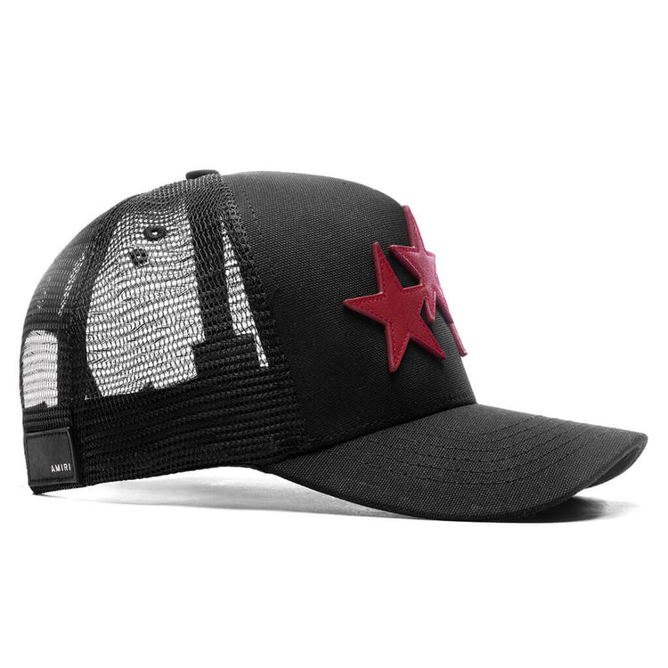 3 Star Trucker Hat - Black/Red – Feature